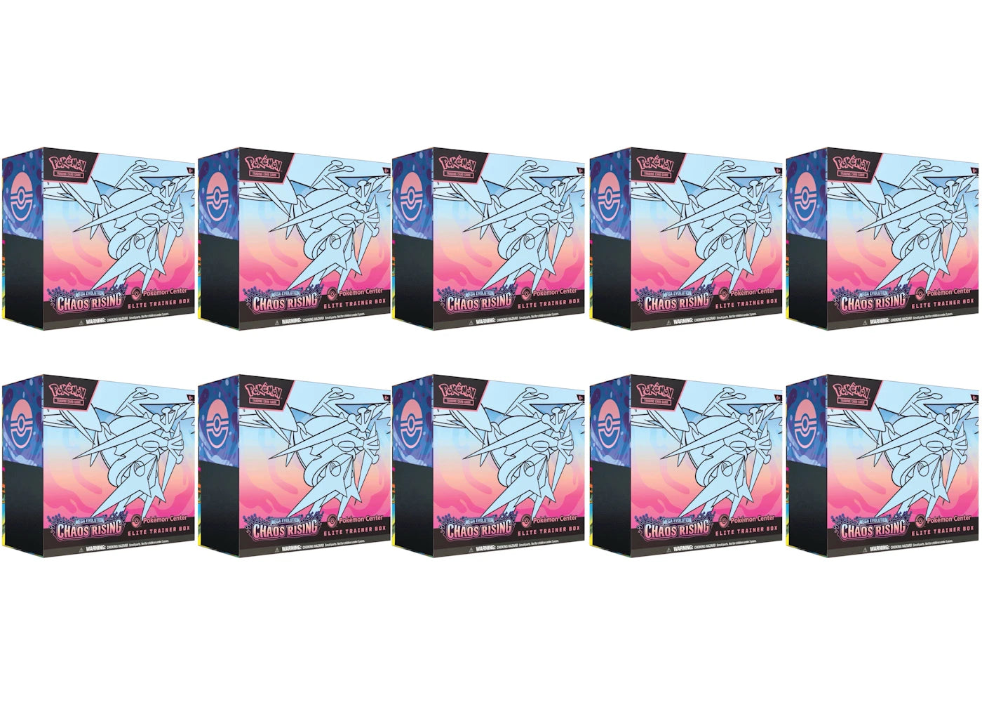 2026 Pokémon Mega Evolution Chaos Rising Pokemon Center Elite Trainer Box 10x Lot - vue secondaire A