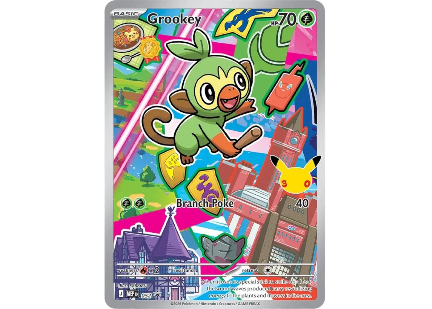 2026 Pokémon Mega Evolution First Partner Illustration Collection Series 2 Grookey Ungraded - vue secondaire A