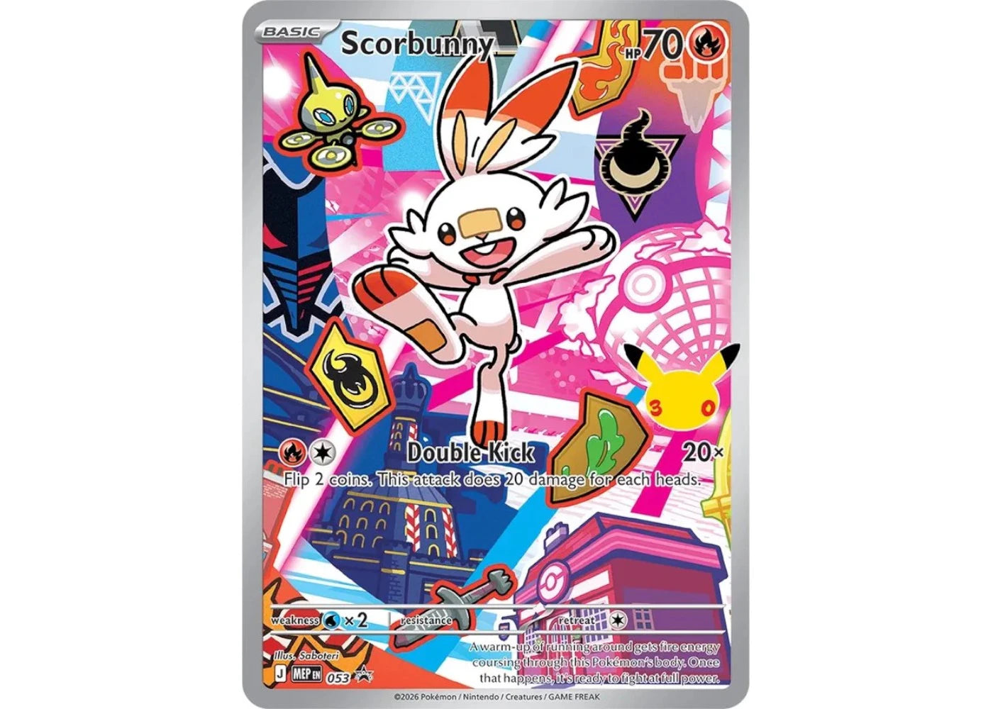 2026 Pokémon Mega Evolution First Partner Illustration Collection Series 2 Scorbunny Ungraded - vue secondaire A