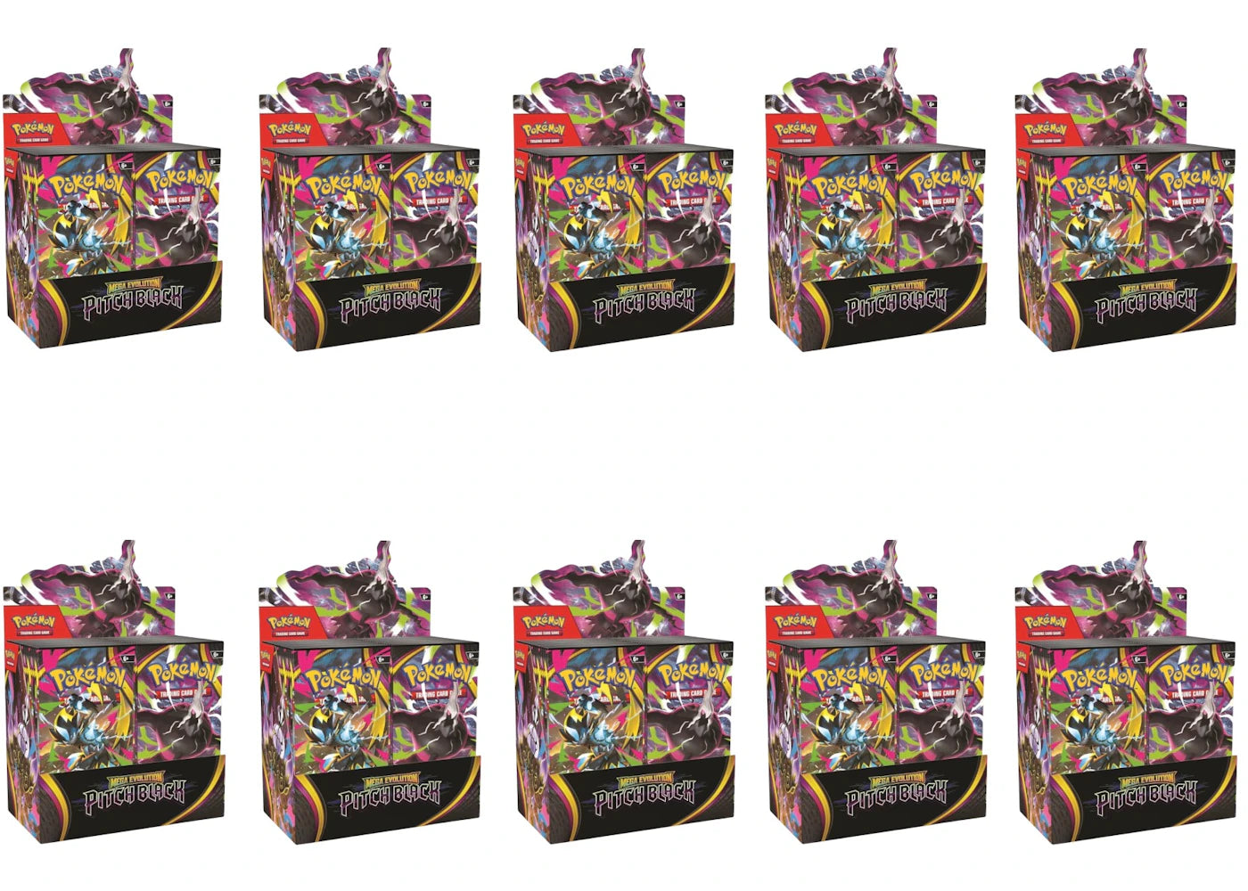 2026 Pokémon Mega Evolution Pitch Black Booster Box 10x Lot - vue 360