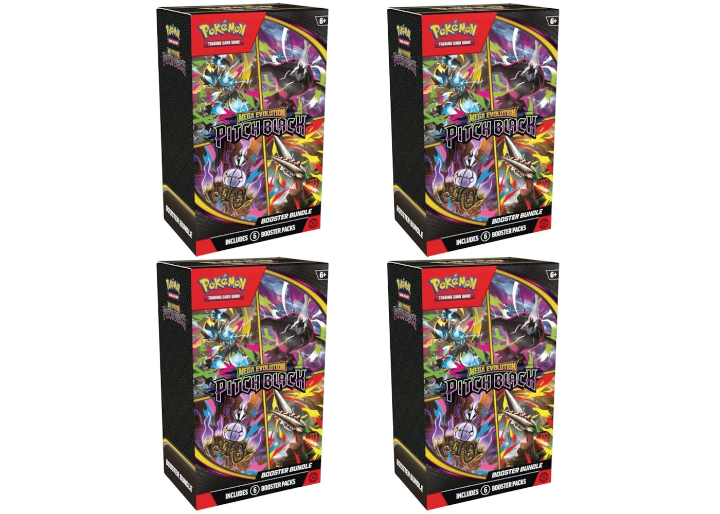 2026 Pokémon Mega Evolution Pitch Black Booster Bundle 4x Lot - vue 360