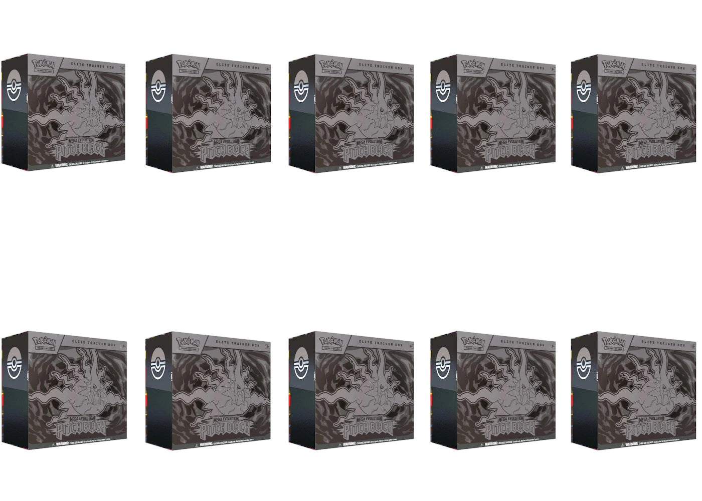 2026 Pokémon Mega Evolution Pitch Black Elite Trainer Box 10x Lot - vue 360
