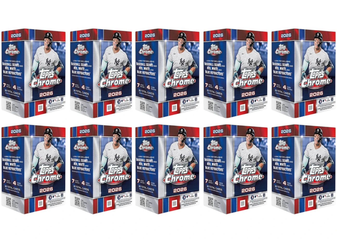 2026 Topps Chrome Baseball Blaster Box 10x Lot - vue secondaire A