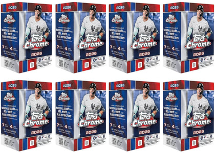 2026 Topps Chrome Baseball Blaster Box 8x Lot - authentic Topps product