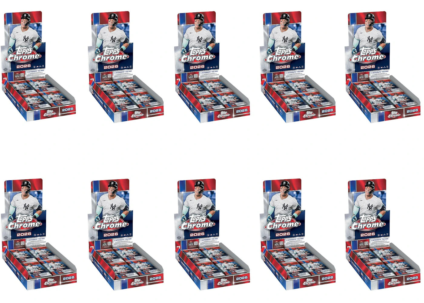 2026 Topps Chrome Baseball Hobby Box 10x Lot - vue 360