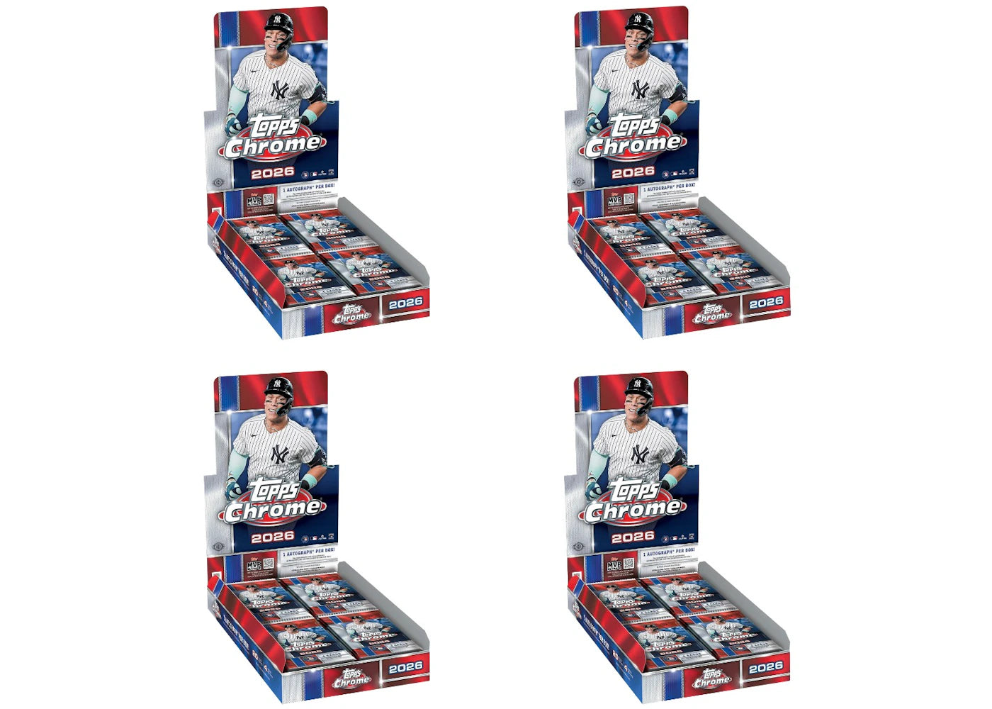 2026 Topps Chrome Baseball Hobby Box 4x Lot - vue 360
