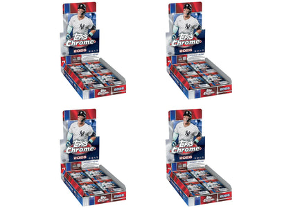 2026 Topps Chrome Baseball Hobby Box 4x Lot - authentic Topps product