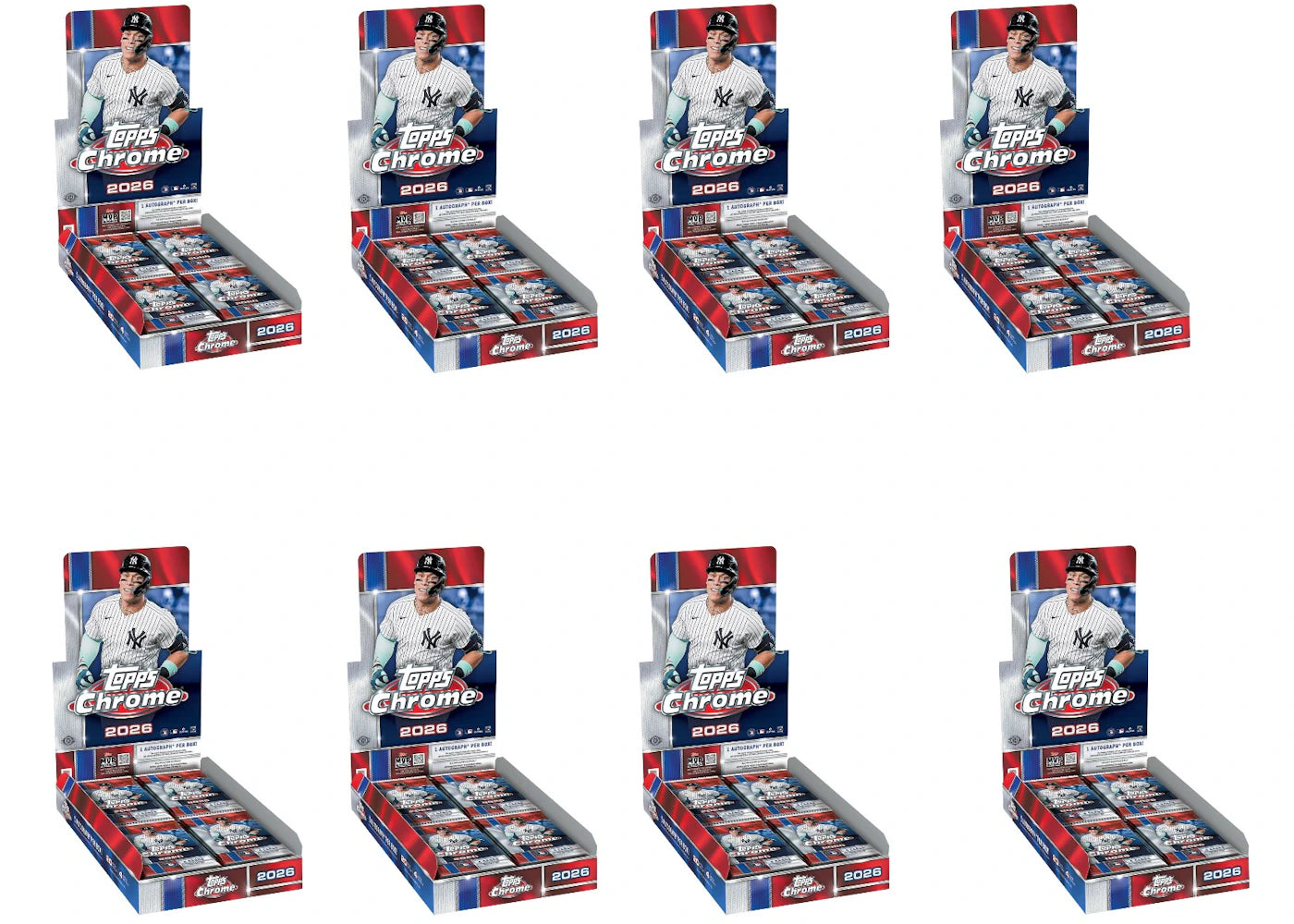 2026 Topps Chrome Baseball Hobby Box 8x Lot - vue 360