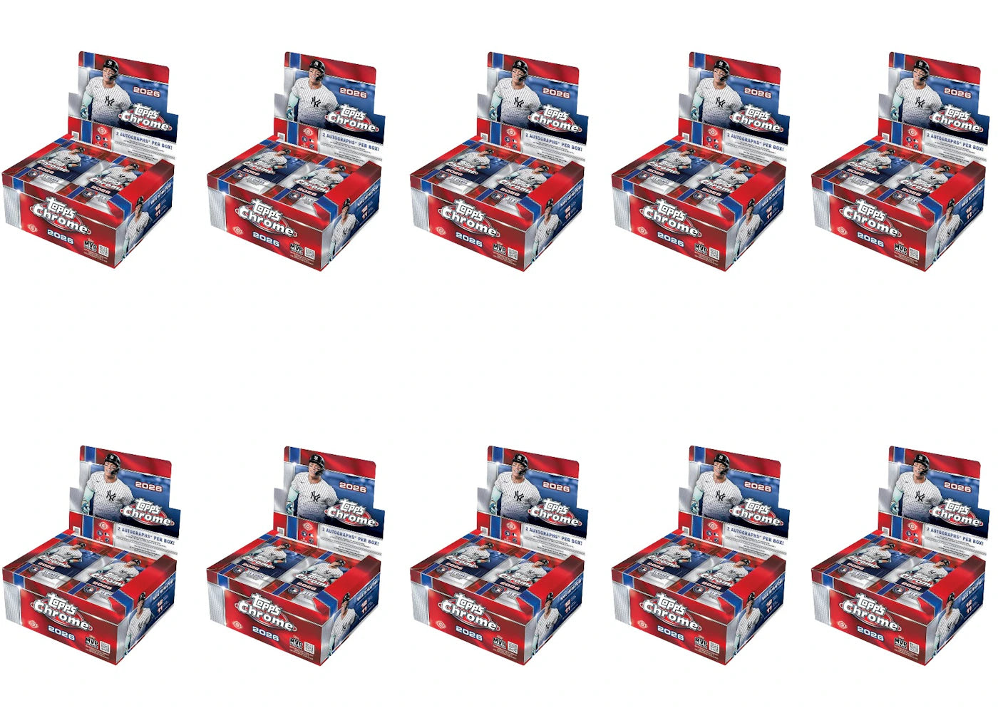 2026 Topps Chrome Baseball Jumbo Box 10x Lot - vue 360