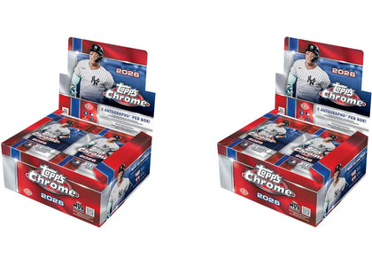 2026 Topps Chrome Baseball Jumbo Box 2x Lot - authentic Topps product