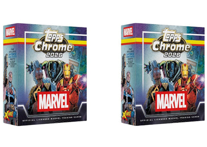 2026 Topps Chrome Marvel Comics Mega Box 2x Lot - authentic Topps product