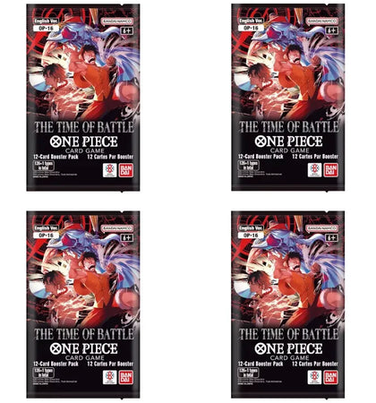 2026 Bandai One Piece Card Game The Time of Battle OP-18 Booster Pack 4x Lot - authentic Bandai product