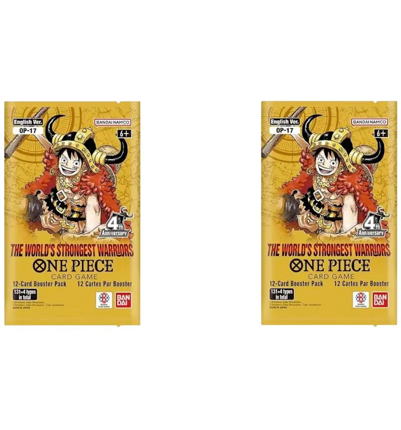 2026 Bandai One Piece Card Game The Worlds Strongest Warriors (OP-17) Booster Pack 2x Lot - vue 360