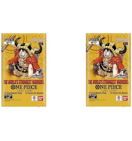 2026 Bandai One Piece Card Game The Worlds Strongest Warriors (OP-17) Booster Pack 2x Lot - authentic Bandai product