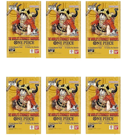 2026 Bandai One Piece Card Game The Worlds Strongest Warriors (OP-17) Booster Pack 6x Lot - authentic Bandai product