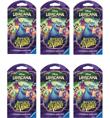 2026 Disney Lorcana Ravensburger Attack of the Vine! Booster Pack 6x Lot - authentic Disney Lorcana product
