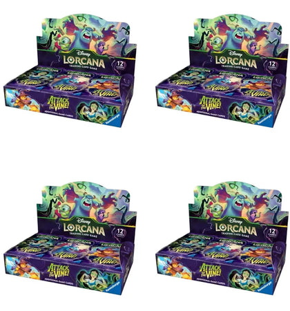 2026 Disney Lorcana Ravensburger Attack of the Vine! Booster Pack Display 4x Lot - authentic Disney Lorcana product