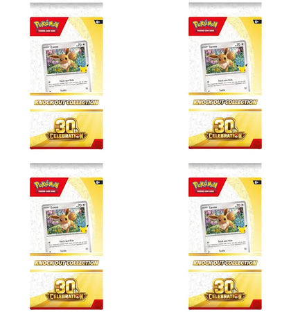2026 Pokémon Mega Evolution 30th Celebration Knock Out Collection 4x Lot - authentic Pokemon product