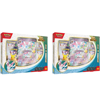 2026 Pokémon Mega Evolution 30th Celebration Sylveon ex Box 2x Lot - authentic Pokemon product