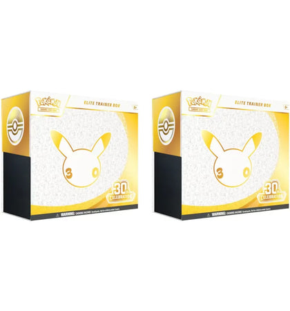 2026 Pokémon Mega Evolution 30th Celebration Elite Trainer Box 2x Lot - authentic Pokemon sneakers