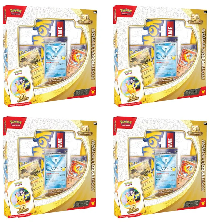 2026 Pokémon Mega Evolution 30th Celebration Poster Collection 4x Lot - vue 360
