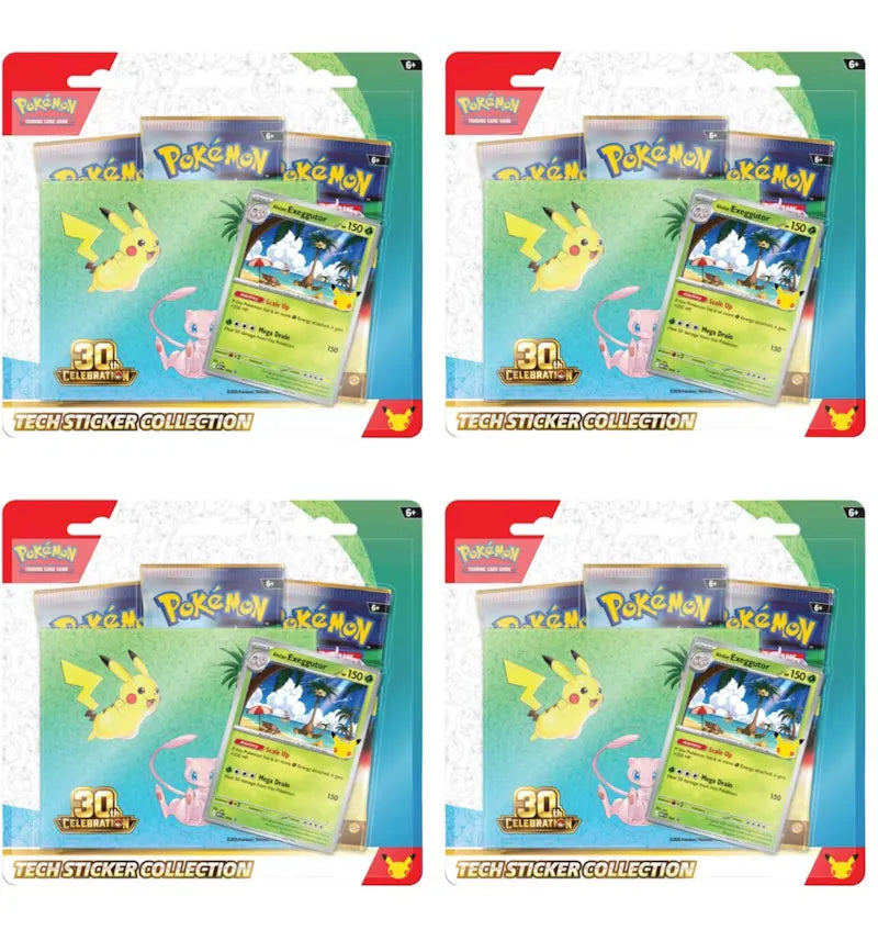 2026 Pokémon Mega Evolution 30th Celebration Tech Sticker Collection : Exeggutor Promo 4x Lot - vue 360