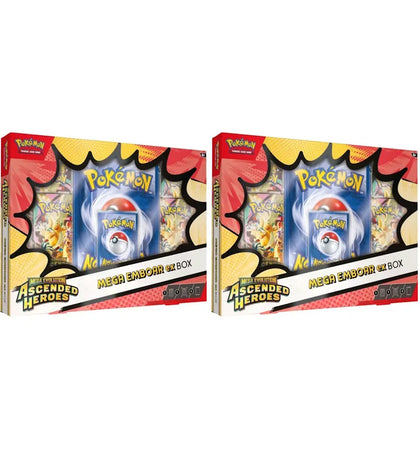 2026 Pokemon Mega Evolution Ascended Heroes Mega Emboar ex Box 2x Lot - authentic Pokemon product