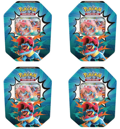 2026 Pokémon Mega Evolution Ascended Heroes Mega Feraligatr ex Tin 4x Lot - authentic Pokemon product