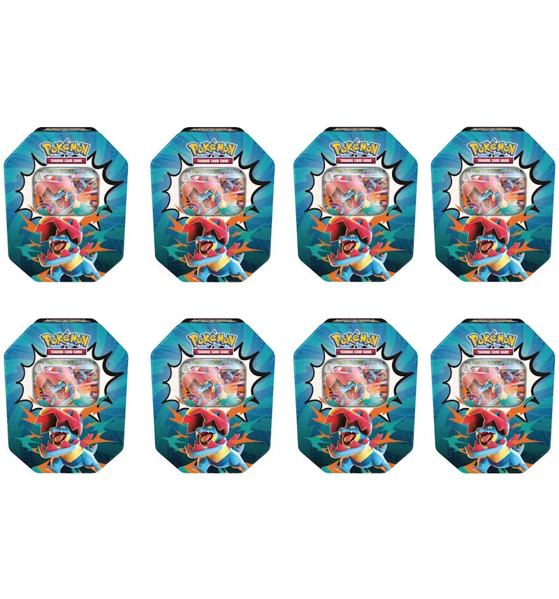 2026 Pokémon Mega Evolution Ascended Heroes Mega Feraligatr ex Tin 8x Lot - vue 360