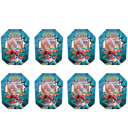 2026 Pokémon Mega Evolution Ascended Heroes Mega Feraligatr ex Tin 8x Lot - authentic Pokemon product
