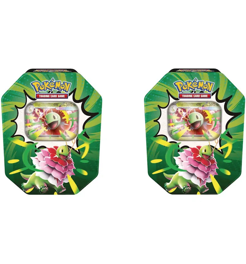 2026 Pokémon Mega Evolution Ascended Heroes Mega Meganium ex Tin 2x Lot - vue 360