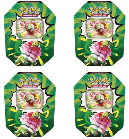 2026 Pokémon Mega Evolution Ascended Heroes Mega Meganium ex Tin 4x Lot - authentic Pokemon product
