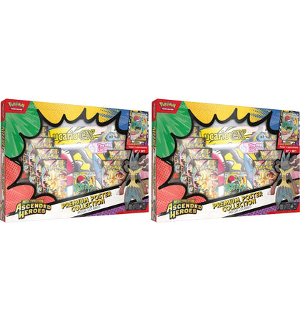2026 Pokémon Mega Evolution Ascended Heroes Mega Lucario Premium Poster Collection 2x Lot - authentic Pokemon product