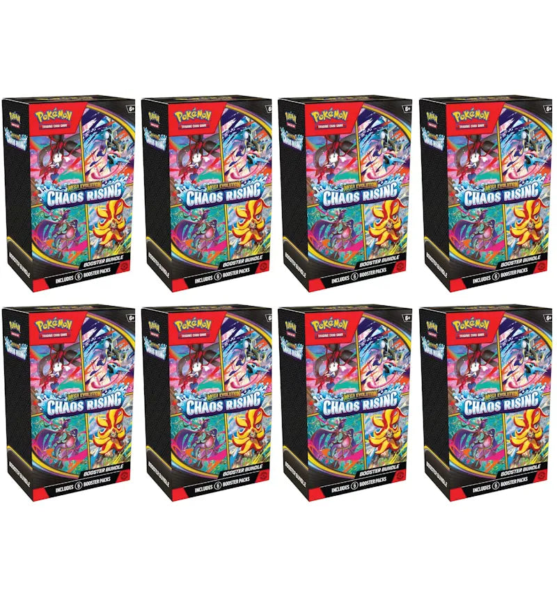 2026 Pokémon Mega Evolution Chaos Rising Booster Bundle 8x Lot - vue 360