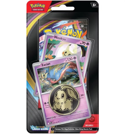 2026 Pokémon Mega Evolution Chaos Rising Zacian 3 Pack Blister - authentic Pokemon product