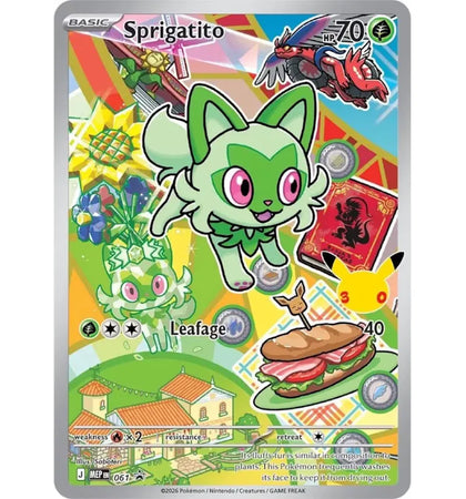 2026 Pokémon Mega Evolution First Partner Illustration Collection Series 3 Sprigatito Ungraded - authentic Pokemon product