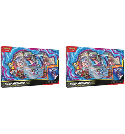 2026 Pokémon Mega Evolution Mega Greninja Ex Premium Collection 2x Lot - authentic Pokemon product