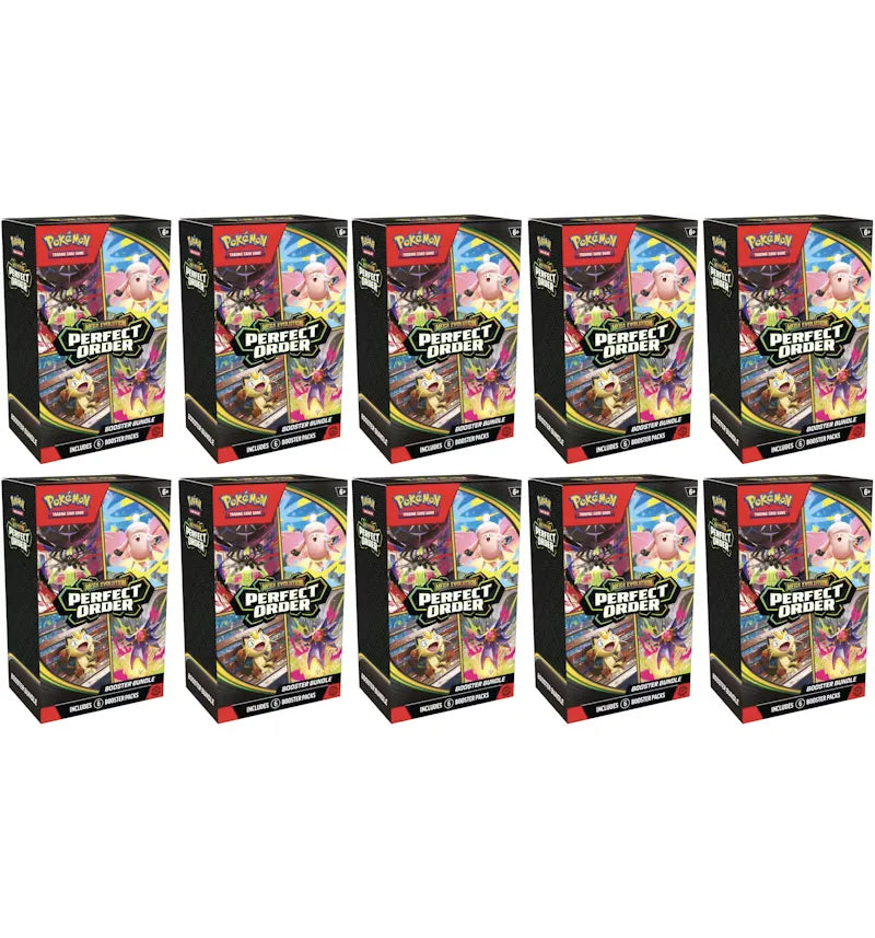 2026 Pokémon Mega Evolution Perfect Order Booster Bundle 10x Lot - vue 360