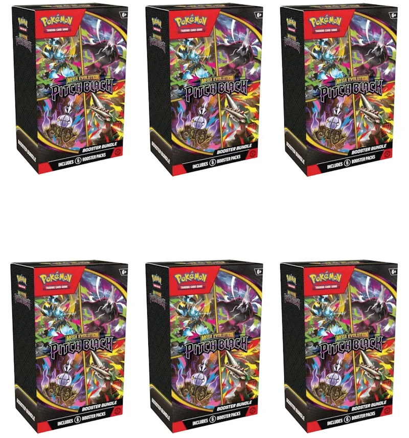 2026 Pokémon Mega Evolution Pitch Black Booster Bundle 6x Lot - vue 360