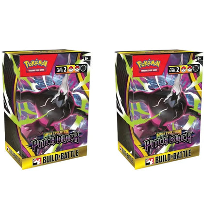2026 Pokémon Mega Evolution Pitch Black Build and Battle Box 2x Lot - authentic Pokemon product