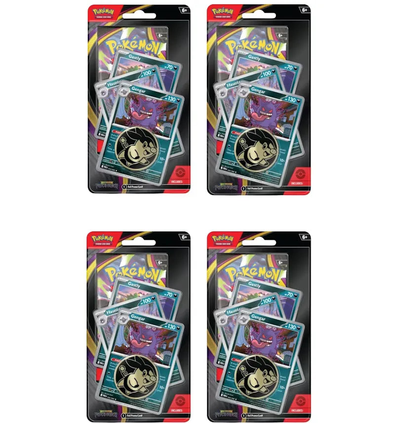 2026 Pokémon Mega Evolution Pitch Black Checklane Pack Blister (Random Promo) 4x Lot - vue 360