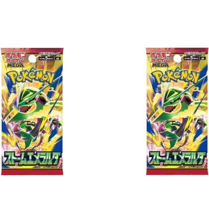 2026 Pokémon Mega Evolution Storm Emeralda Booster Pack (Japanese) 2x Lot - authentic Pokemon product