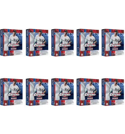 2026 Topps Chrome Baseball Mega Box 10x Lot - authentic Topps product