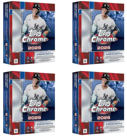 2026 Topps Chrome Baseball Mega Box 4x Lot - authentic Topps product