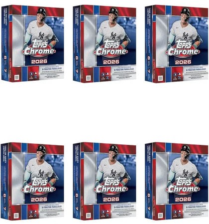 2026 Topps Chrome Baseball Mega Box 6x Lot - authentic Topps product