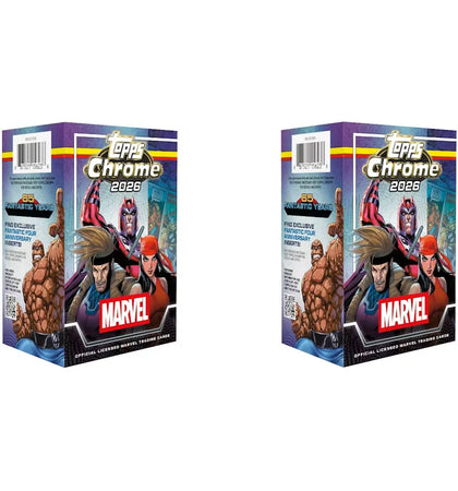 2026 Topps Chrome Marvel Comics Value Box 2x Lot - authentic Topps product