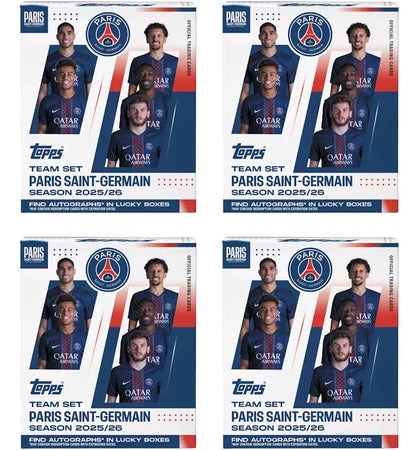 2026 Topps Paris Saint-Germain Team Set Soccer Team Box 4x Lot - authentic Topps product