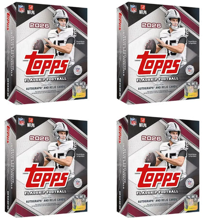 2027 Topps Flagship Football Mega Box 4x Lot - authentic Topps product