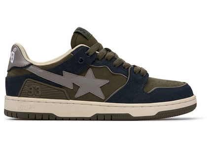 A Bathing Ape Bape SK8 Sta Navy Khaki Grey - sneakers view 2