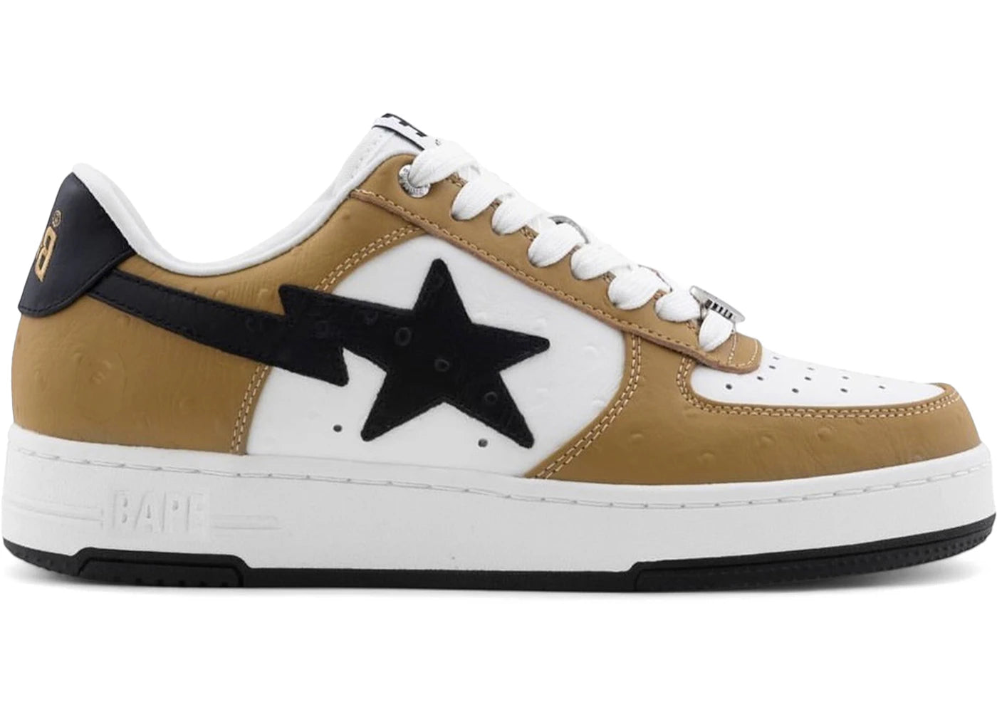 A Bathing Ape Bape Sta #3 Brown Black Ostrich - vue 360
